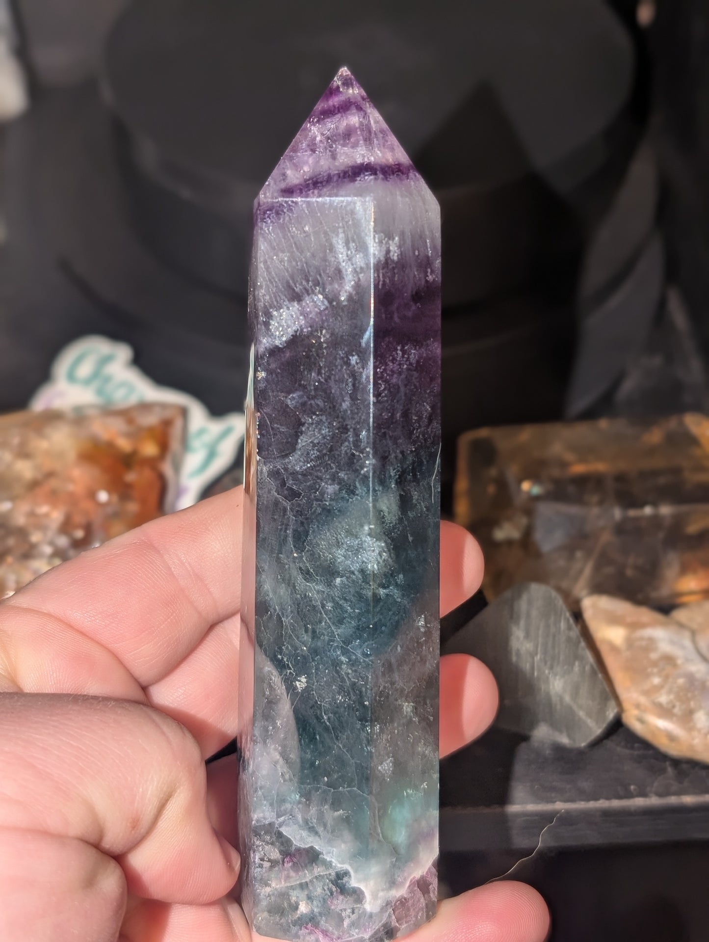 Fluorite Tower - Purple and Green