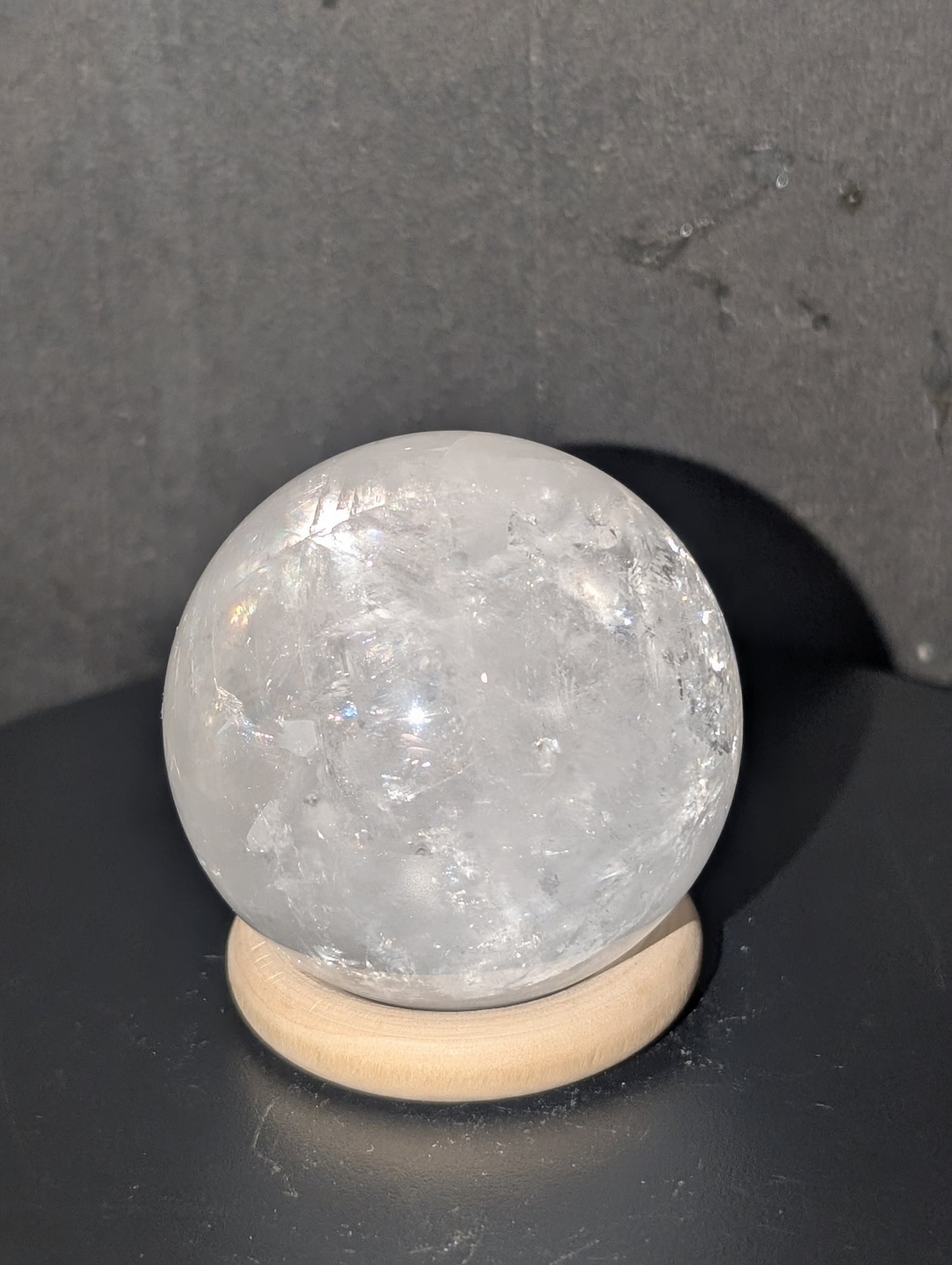 High Quality White Optical Calcite Sphere 45WQ