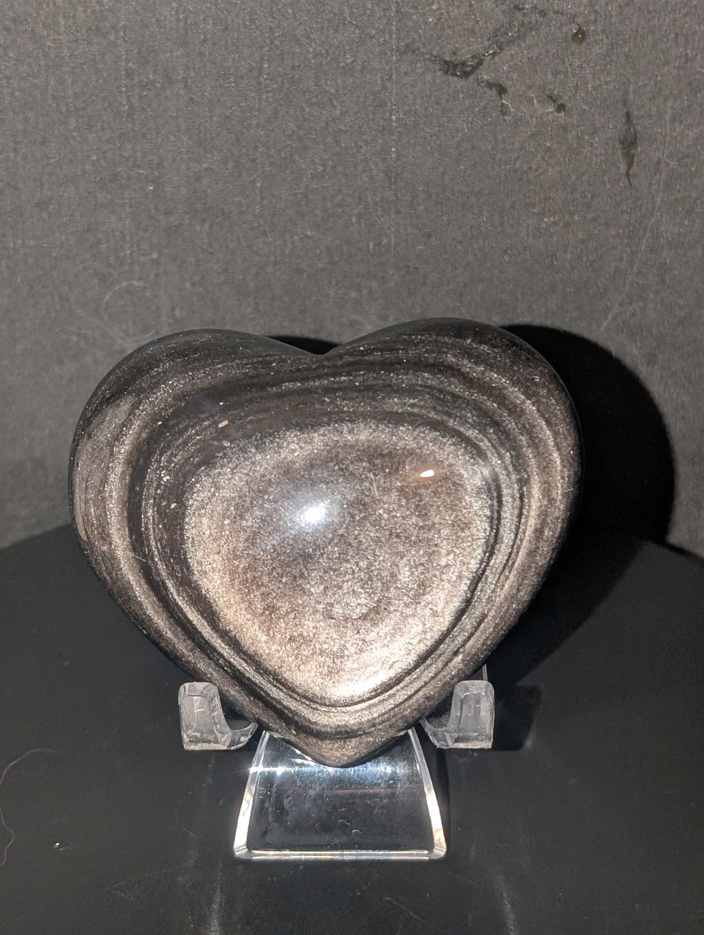 Silver Sheen Obsidian Heart