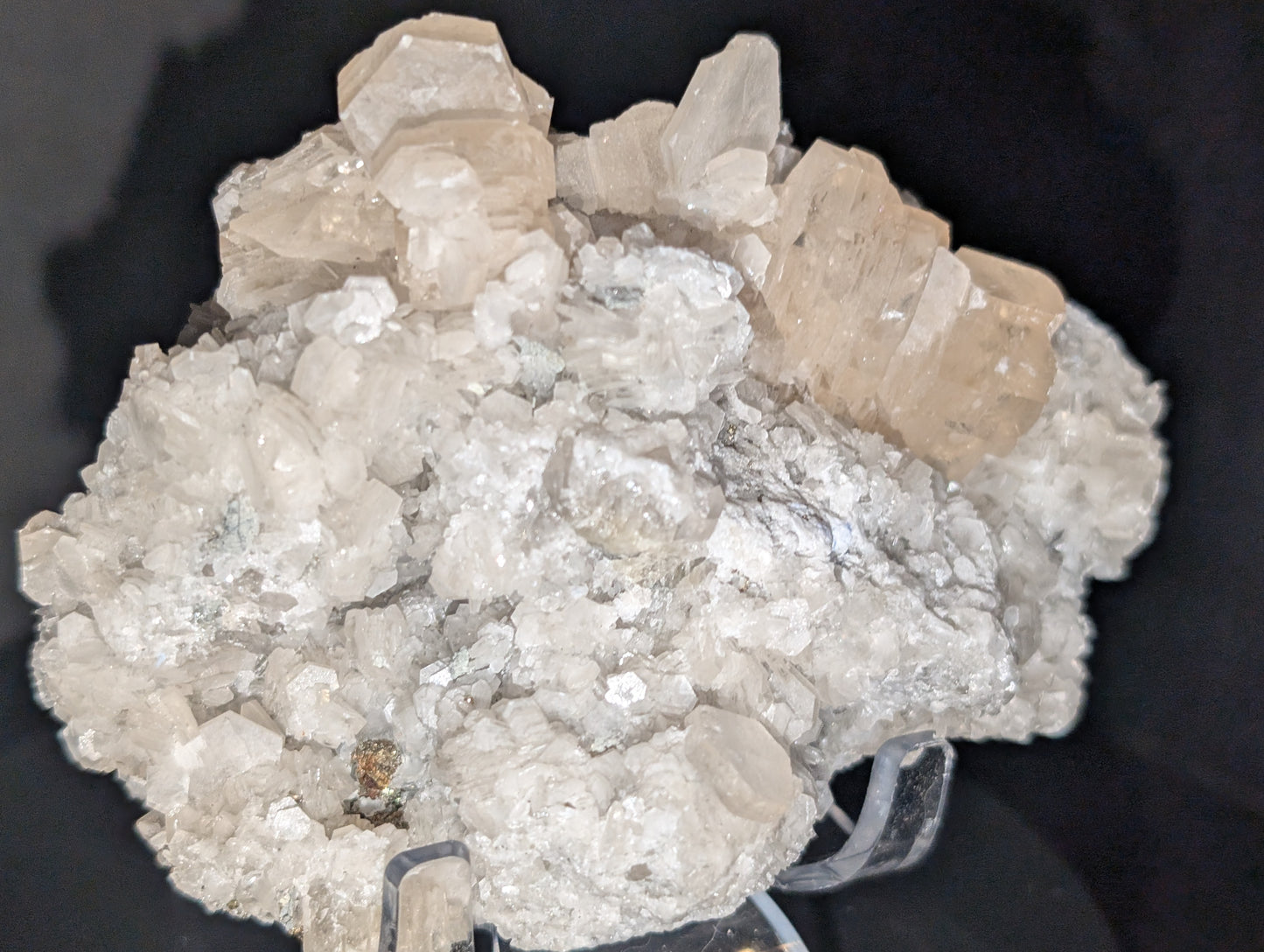 Calcite on Chalcedony with Pyrite Sprinkles