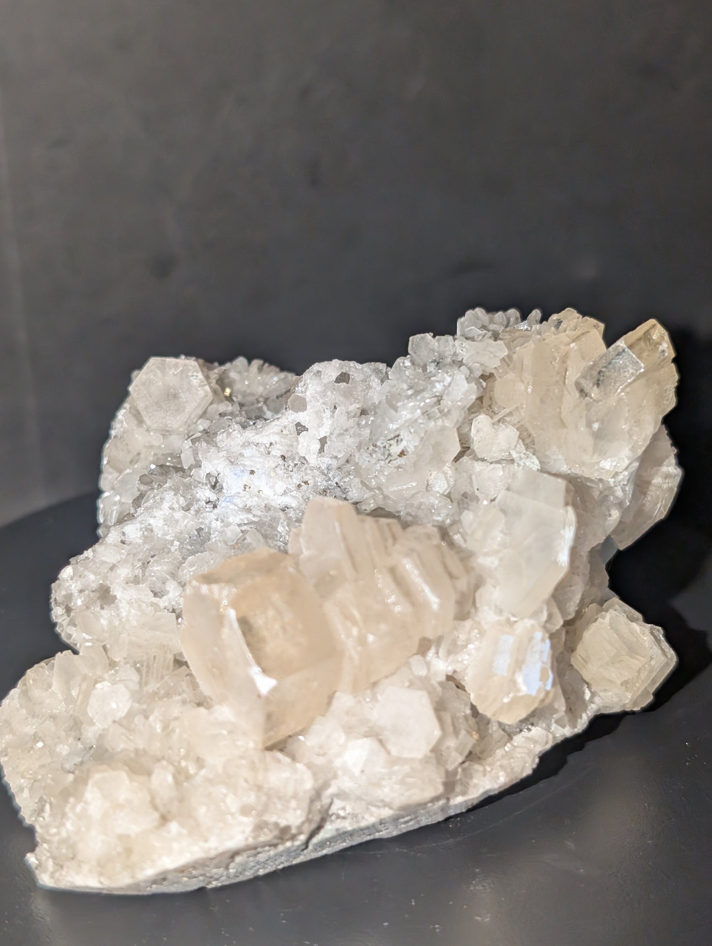 Calcite on Chalcedony with Pyrite Sprinkles