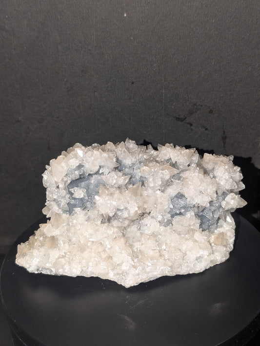 Calcite and Druzy Quartz on Fluorite