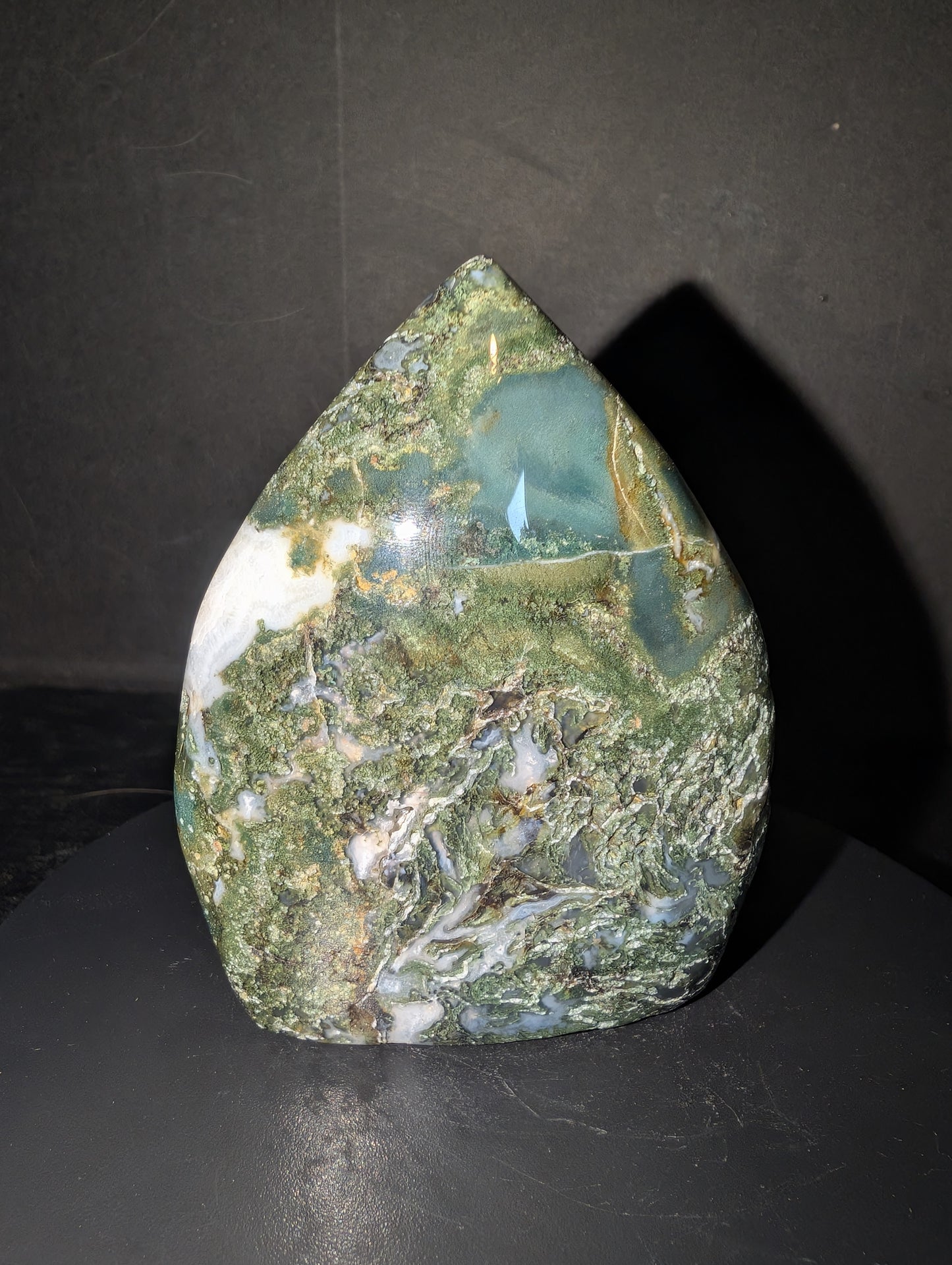 Moss Agate Tear Drop B