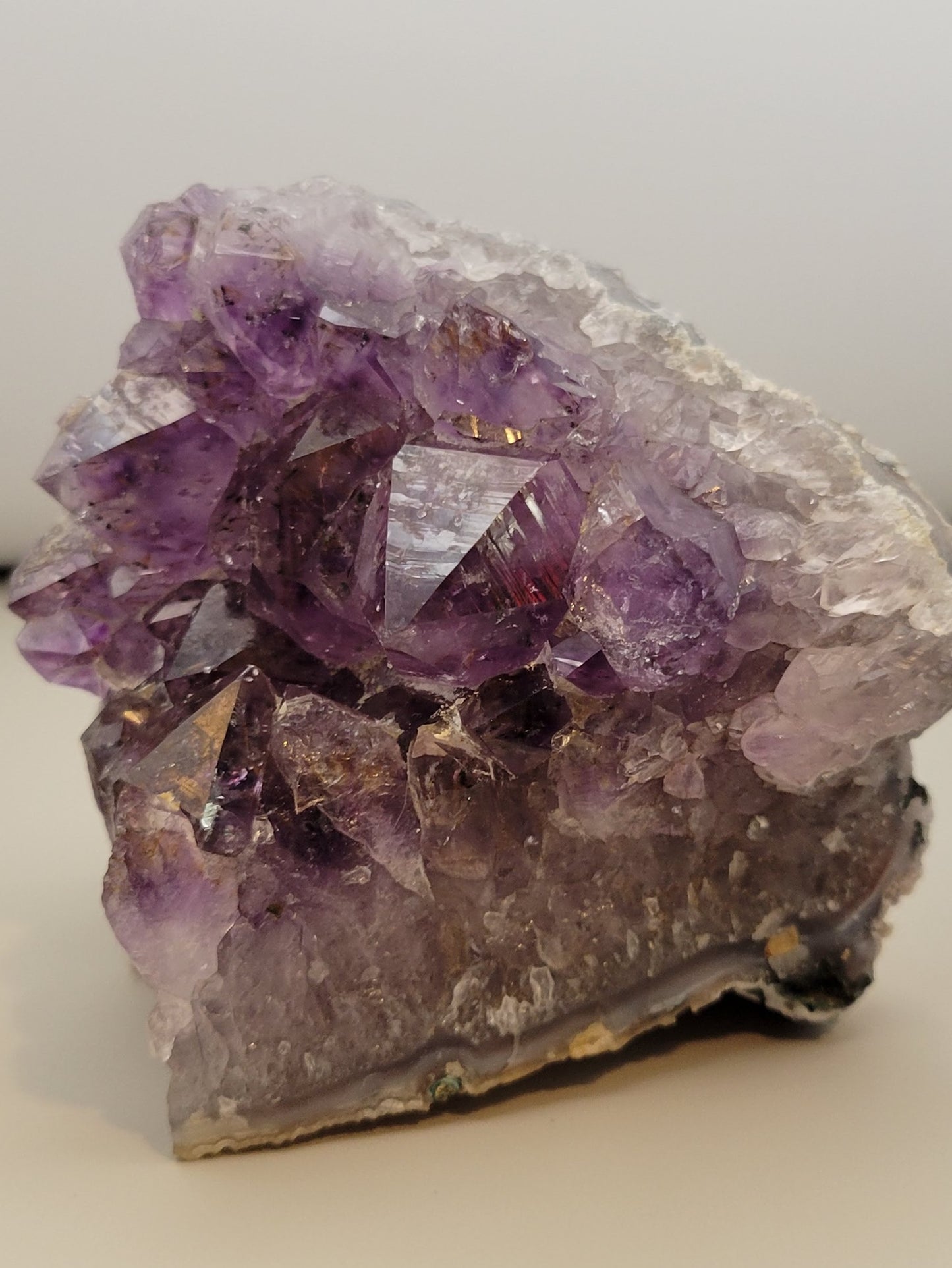 Amethyst Cluster with Rutile Inclusions
