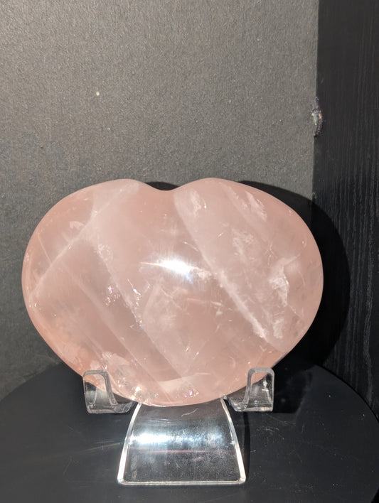 Rose Quartz Puffy Heart B