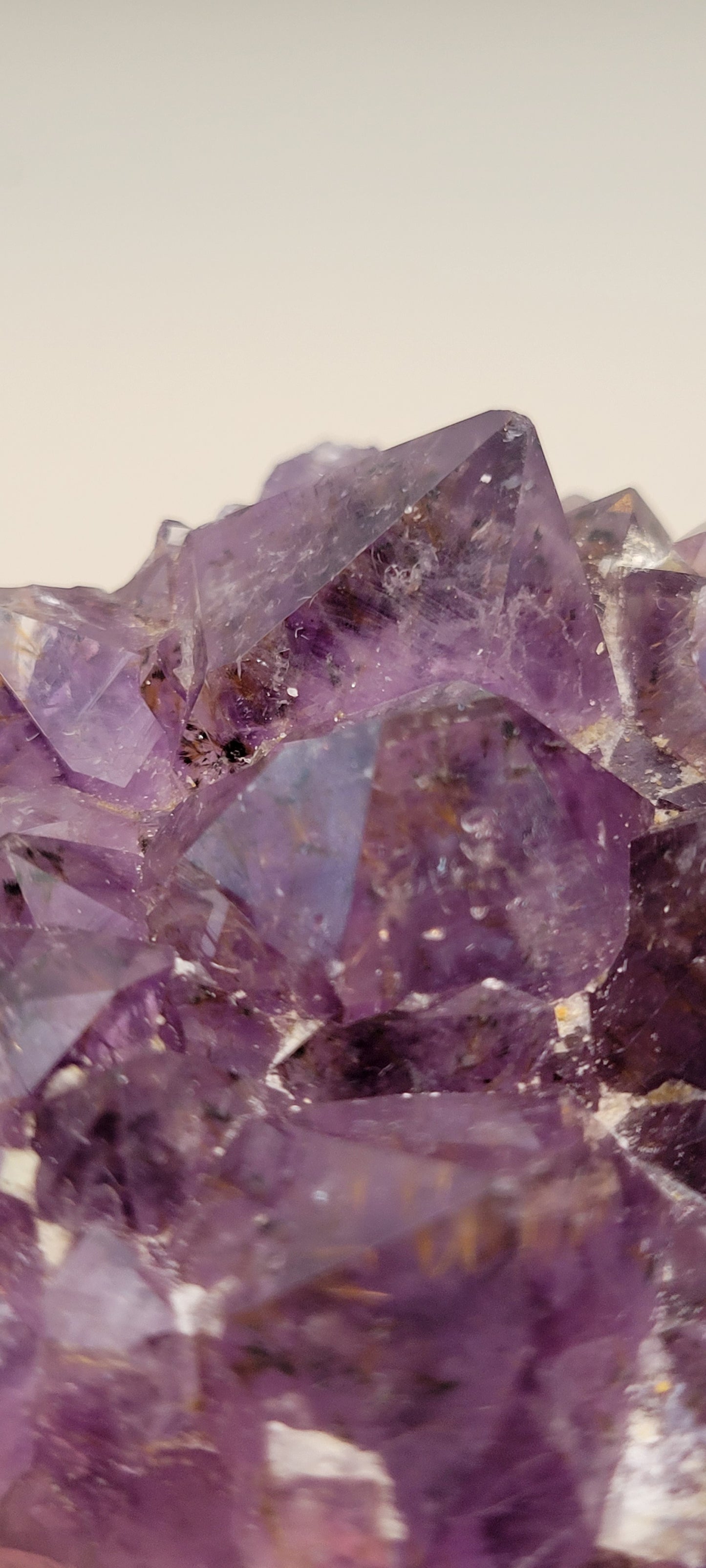 Amethyst Cluster with Rutile Inclusions