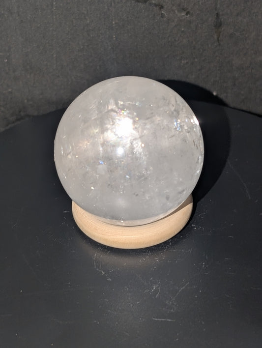 High Quality White Optical Calcite Sphere 45WQ