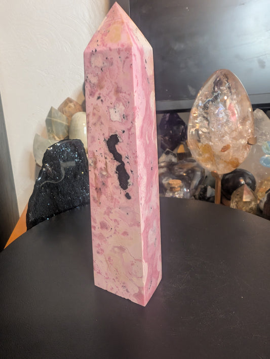 Peruvian Bubble Pink Rhodonite Tower