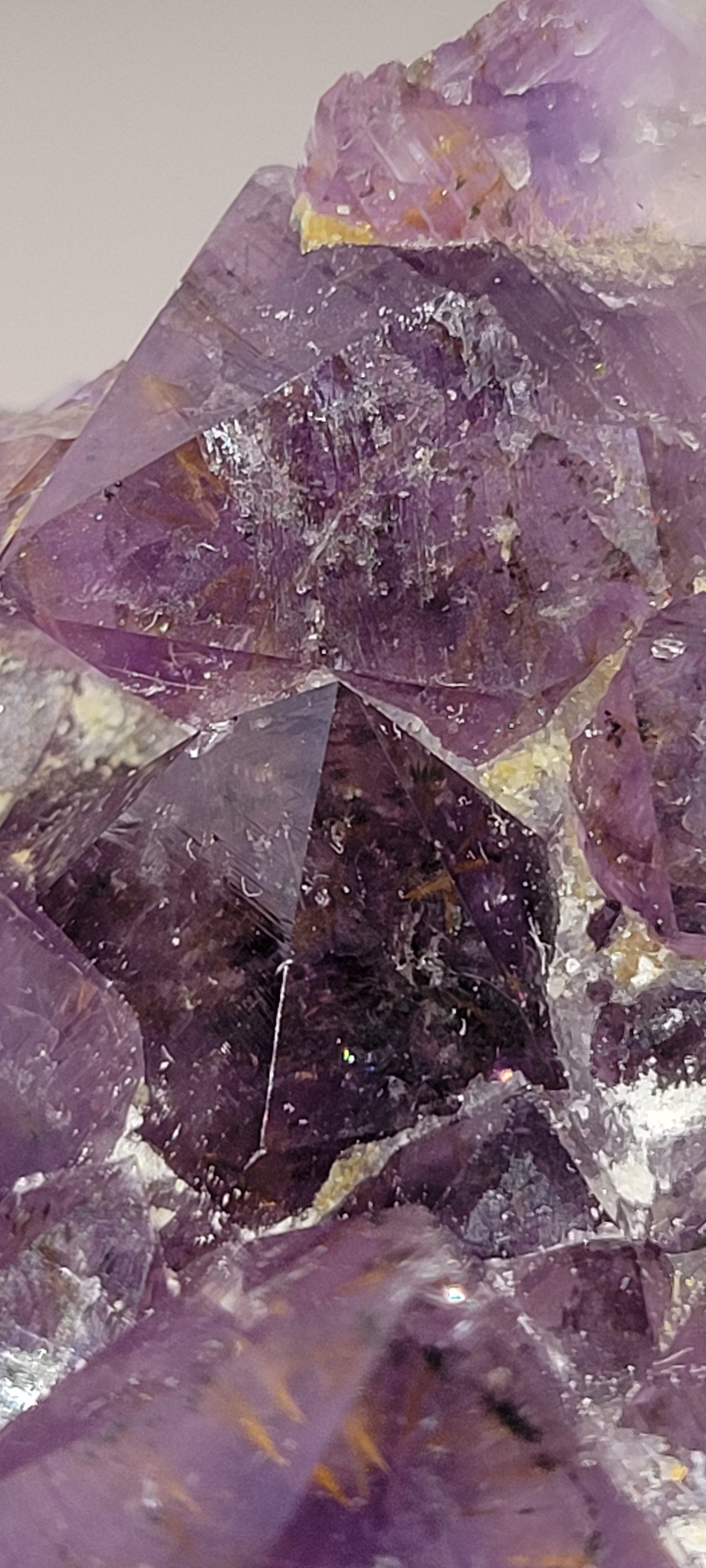 Amethyst Cluster with Rutile Inclusions