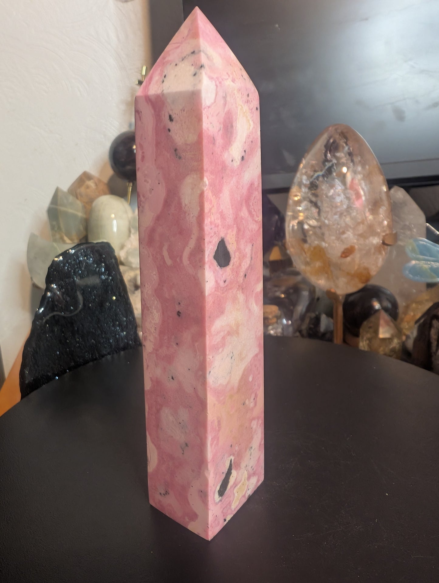 Peruvian Bubble Pink Rhodonite Tower