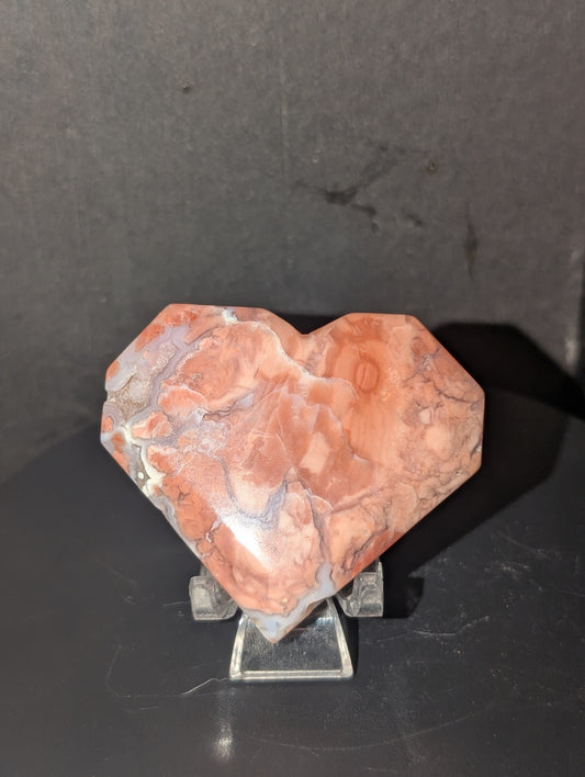 Cotton Candy Agate Heart