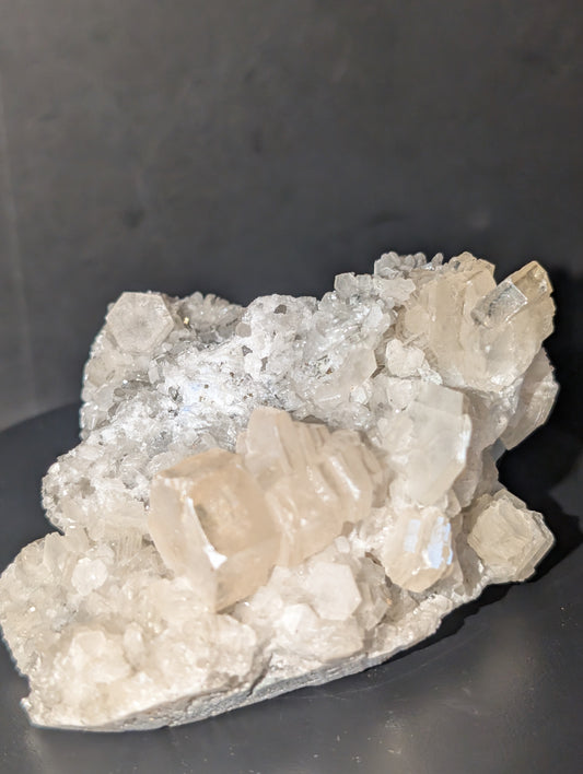 Calcite on Chalcedony with Pyrite Sprinkles